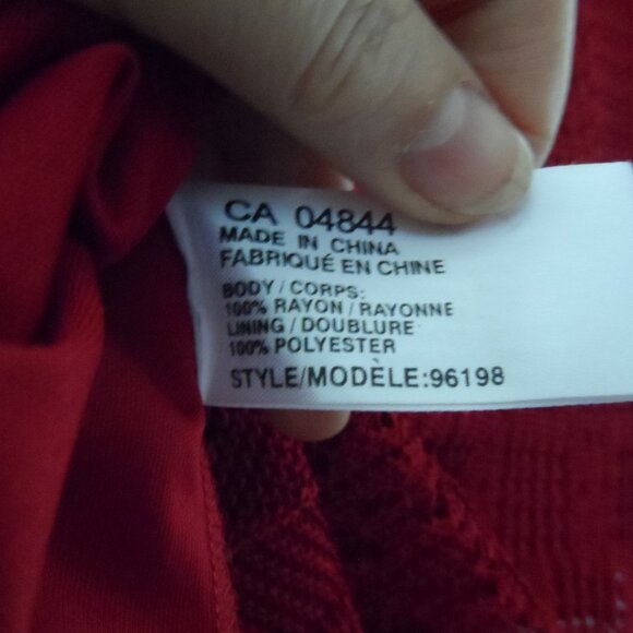 Tradition Burgundy Crochet Knit floral  Blouse size XL - Picture 8 of 13